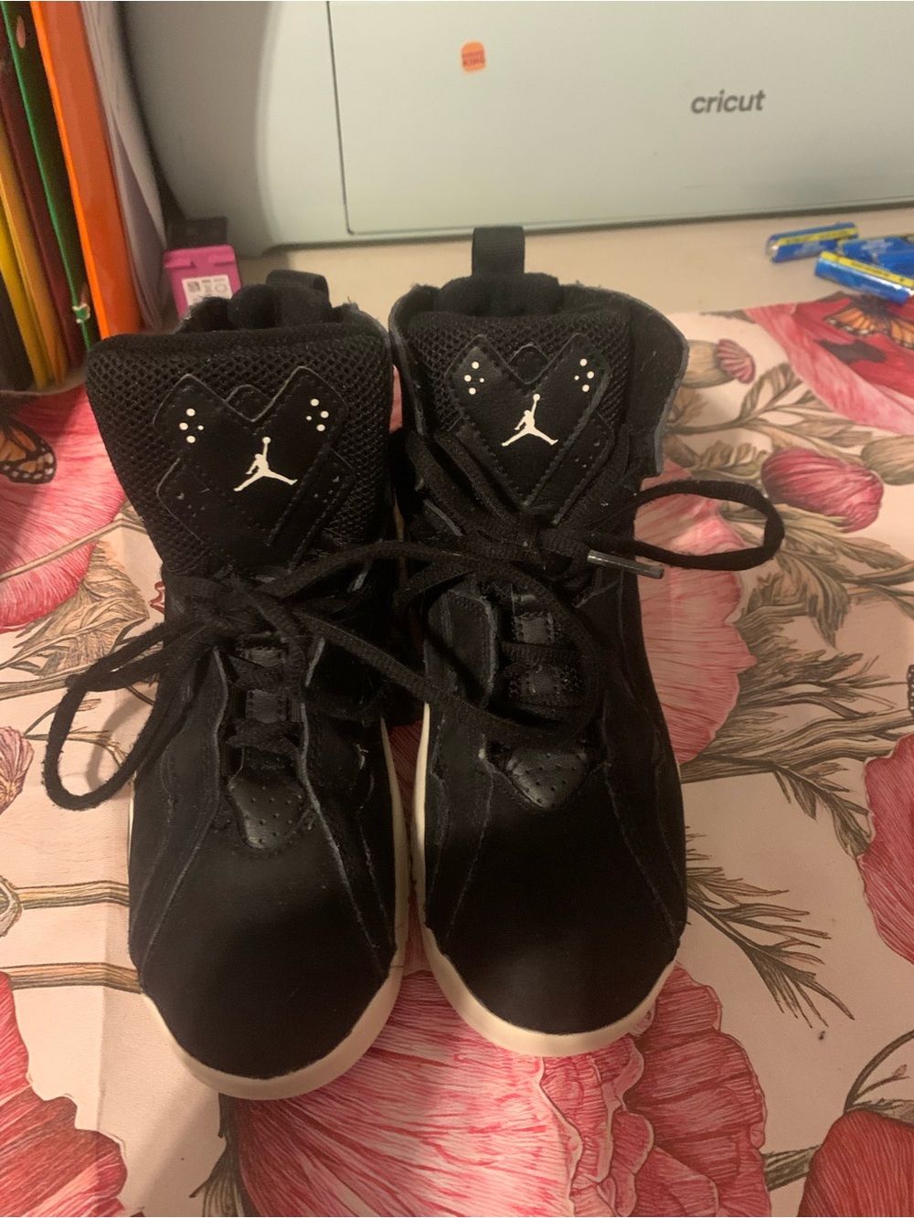 Jordan Black High-Top Basketball Sneakers with White Logo